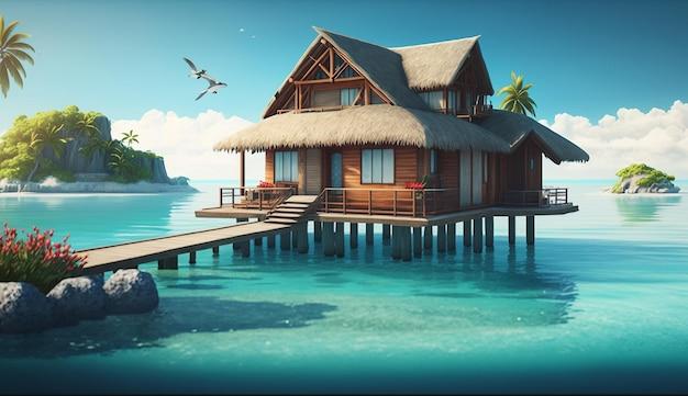 tropical island villa