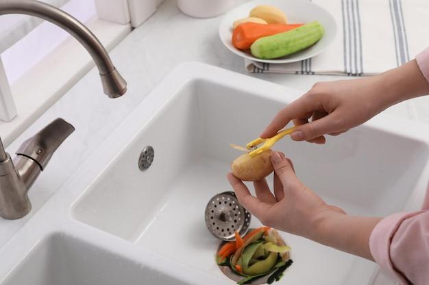 unclog potato peels kitchen sink