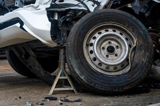 car accident hit rear wheel