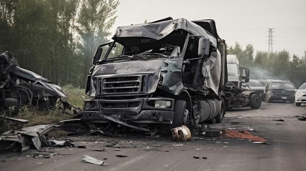 car t boned by truck