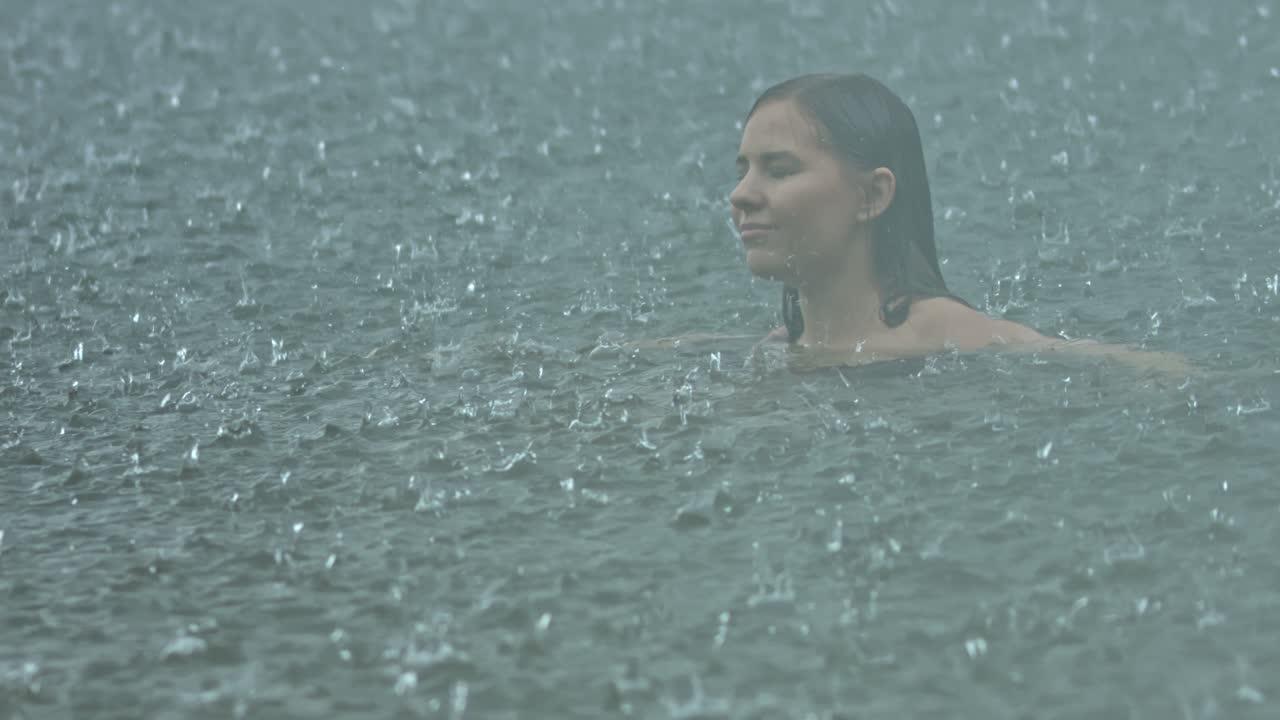 swimming in the rain