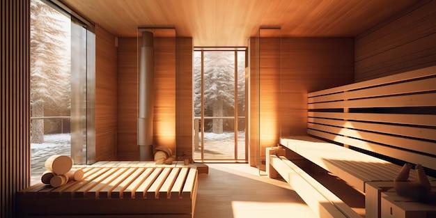 modern indoor sauna