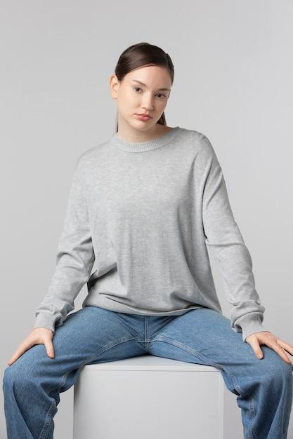 mongolian cashmere crewneck sweater