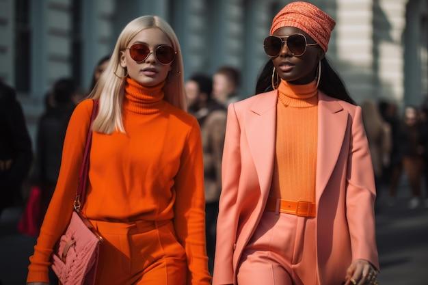 orange and burgundy outfit