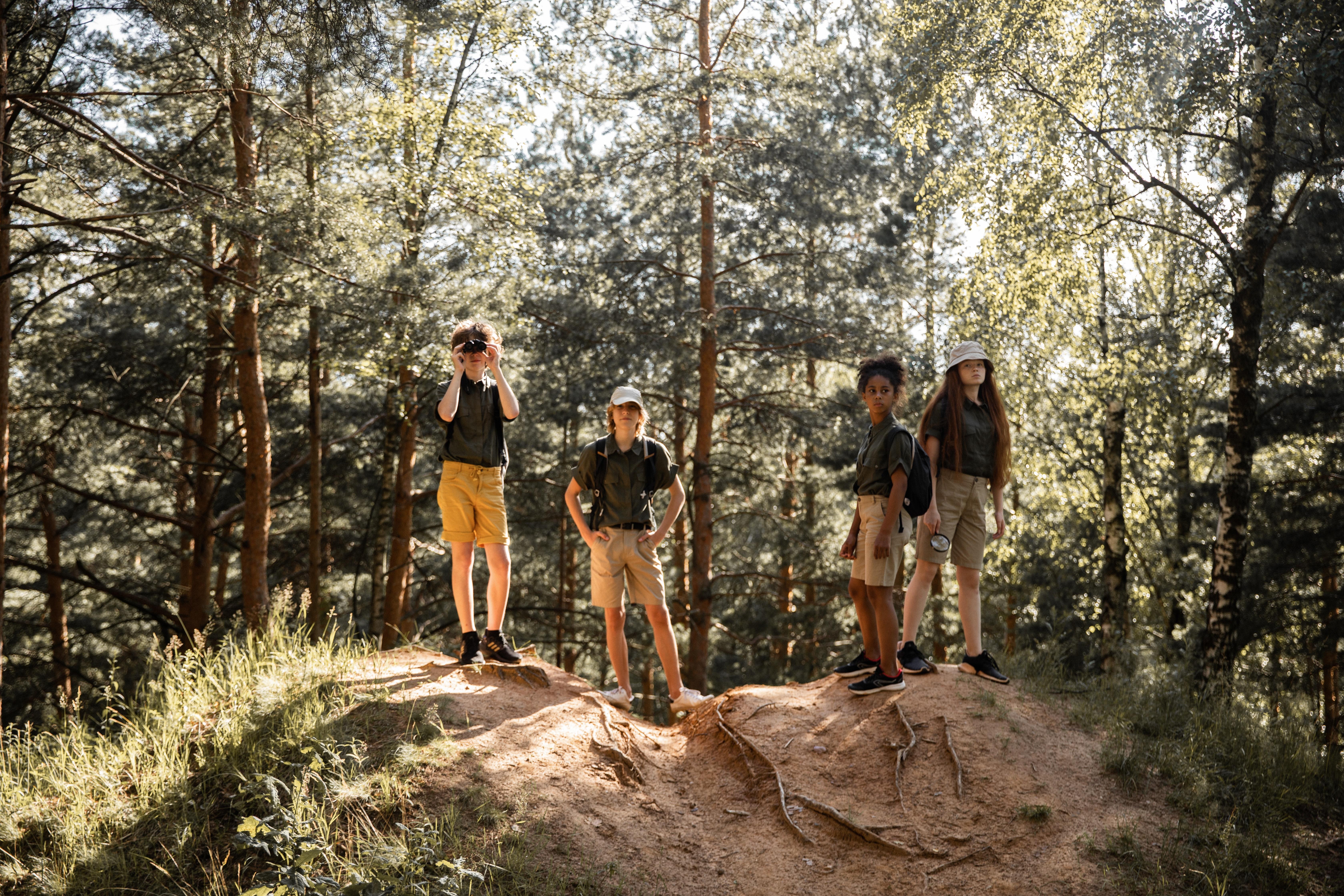 teenagers hiking