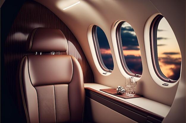 private airplane interior