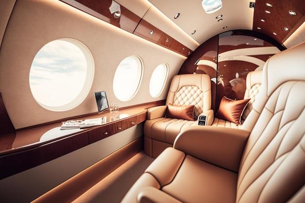 private airplane interior