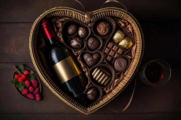 valentine's day wine and chocolate