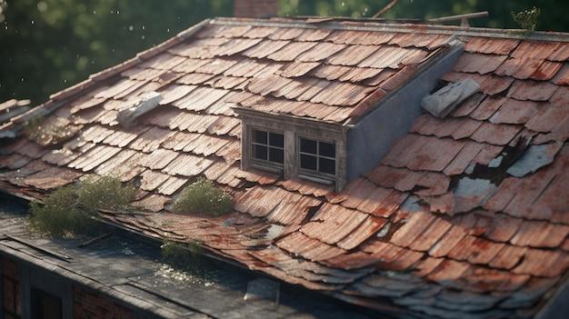 roof blown off house