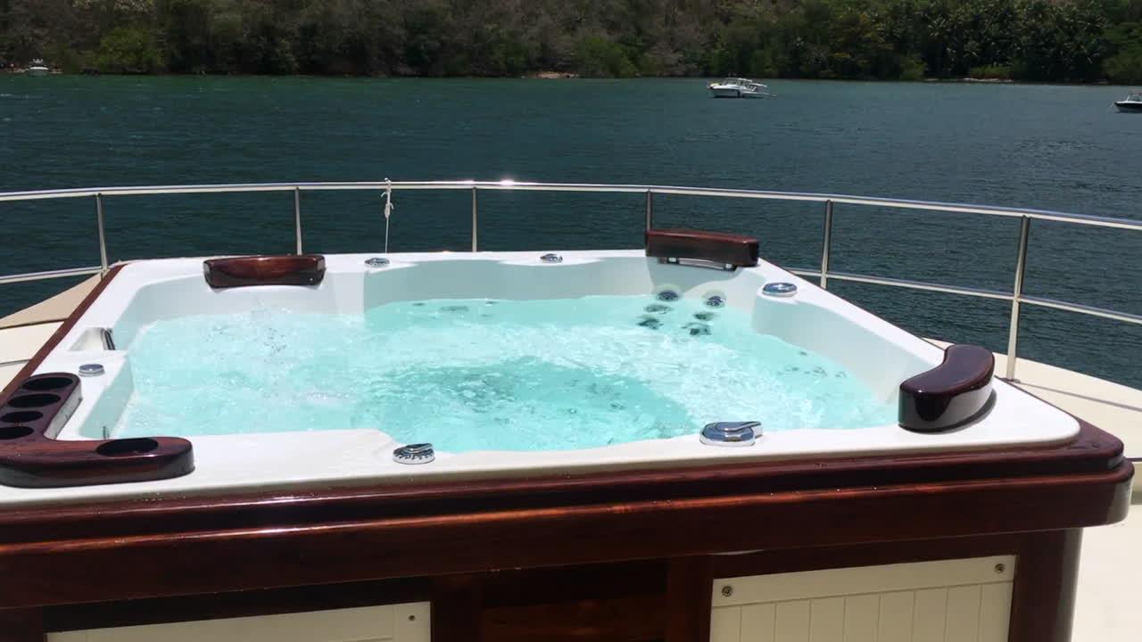 sunken hot tub in deck